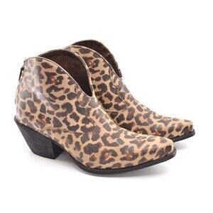 Ariat Layla Brown Leopard Cowboy Western Booties 8 B